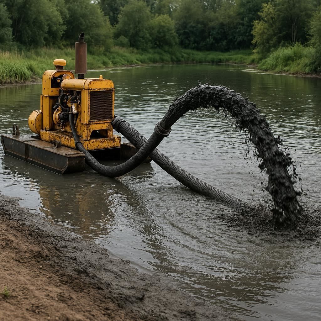 Очистка прудов и водоемов от ила в Парголове